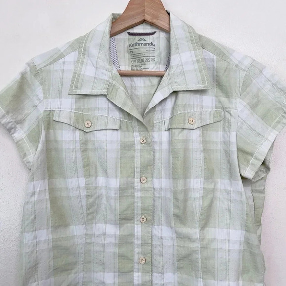 Kathmandu Womens 12 Short Sleeve Plaid Shirt - Picture 2 of 10